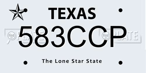 583CCP Texas License Plate