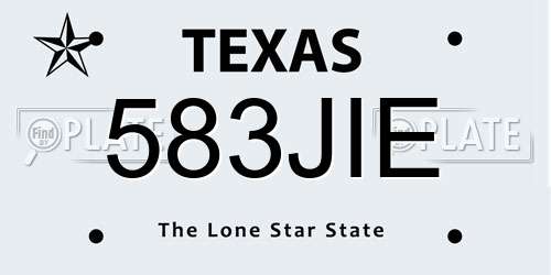 583JIE Texas License Plate