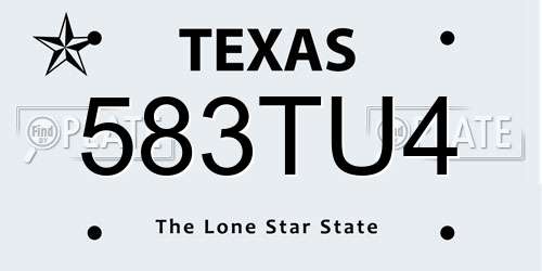 583TU4 Texas License Plate