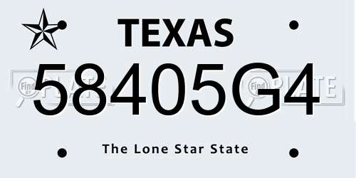 58405G4 Texas License Plate