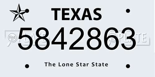 5842863 Texas License Plate