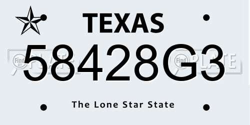 58428G3 Texas License Plate