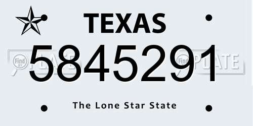 5845291 Texas License Plate