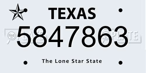 5847863 Texas License Plate