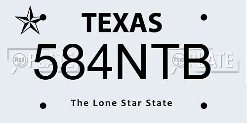 584NTB Texas License Plate