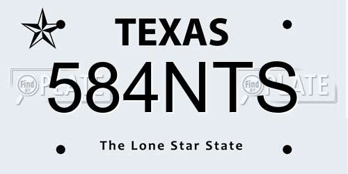 584NTS Texas License Plate