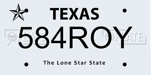 584ROY Texas License Plate