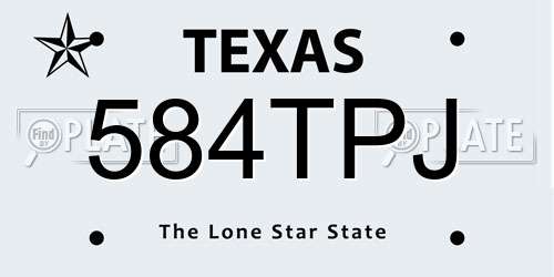 584TPJ Texas License Plate