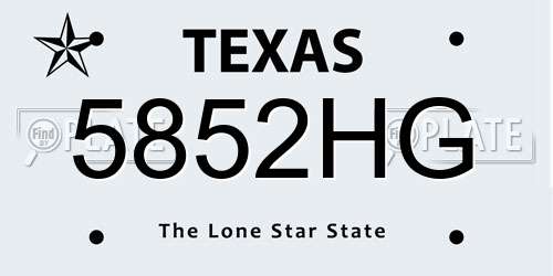 5852HG Texas License Plate