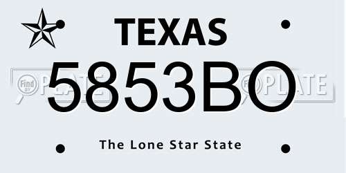 5853BO Texas License Plate