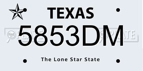 5853DM Texas License Plate
