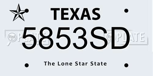 5853SD Texas License Plate