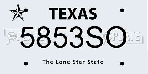 5853SO Texas License Plate