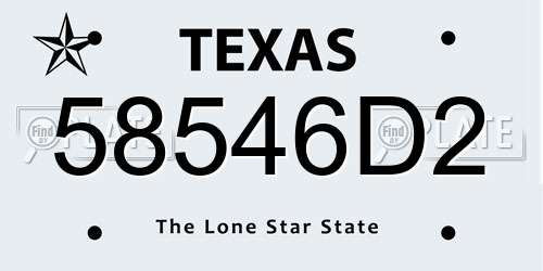58546D2 Texas License Plate