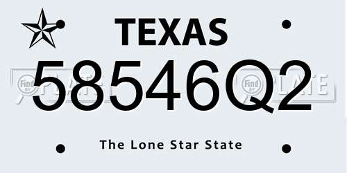 58546Q2 Texas License Plate