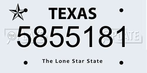 5855181 Texas License Plate