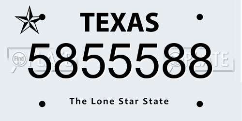 5855588 Texas License Plate