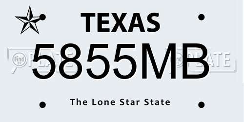 5855MB Texas License Plate