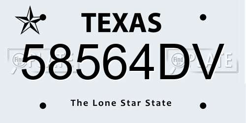 58564DV Texas License Plate