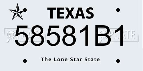 58581B1 Texas License Plate