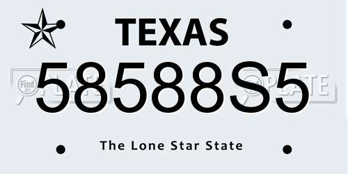 58588S5 Texas License Plate