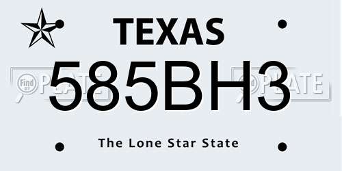 585BH3 Texas License Plate
