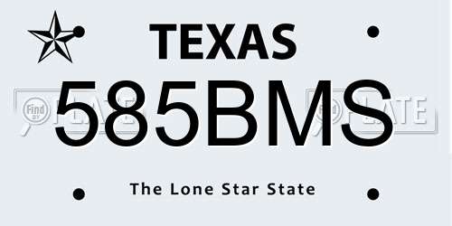 585BMS Texas License Plate