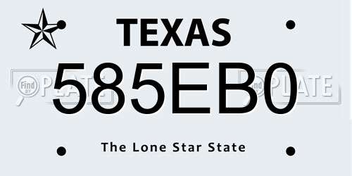 585EB0 Texas License Plate