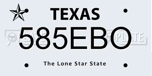 585EBO Texas License Plate