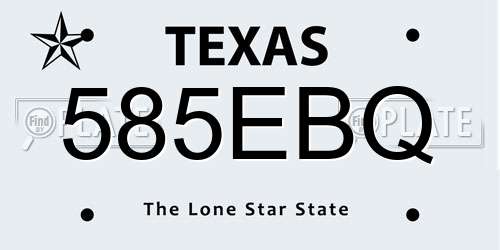 585EBQ Texas License Plate