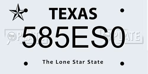 585ES0 Texas License Plate