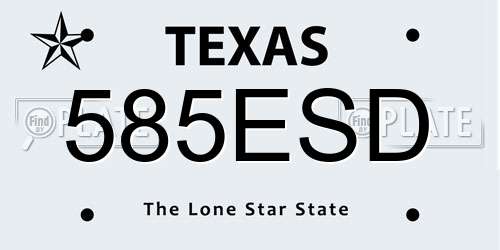 585ESD Texas License Plate