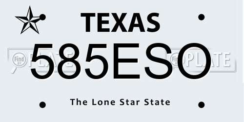 585ESO Texas License Plate