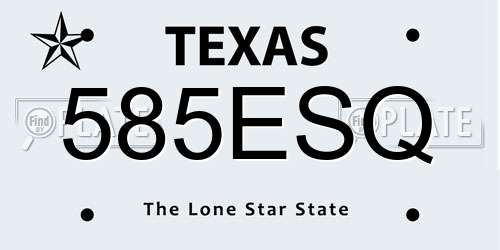 585ESQ Texas License Plate