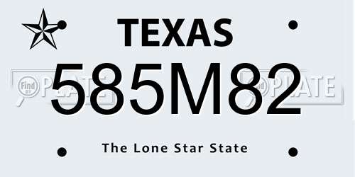 585M82 Texas License Plate