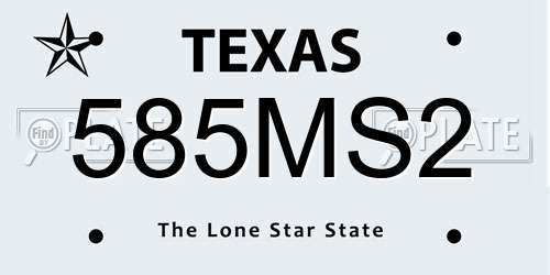 585MS2 Texas License Plate