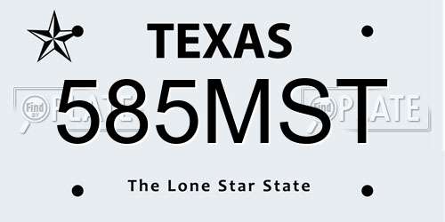 585MST Texas License Plate