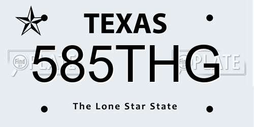 585THG Texas License Plate