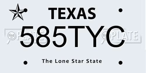 585TYC Texas License Plate