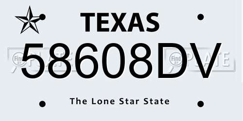 58608DV Texas License Plate