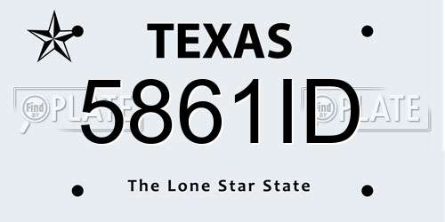 5861ID Texas License Plate