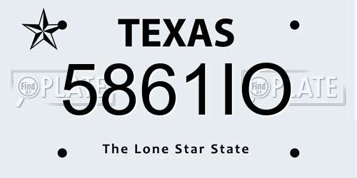 5861IO Texas License Plate