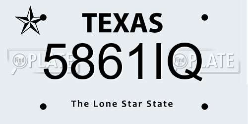 5861IQ Texas License Plate