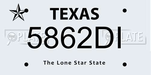 5862DI Texas License Plate