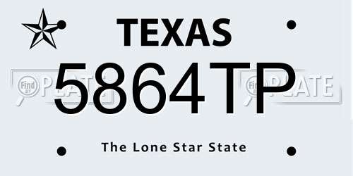 5864TP Texas License Plate