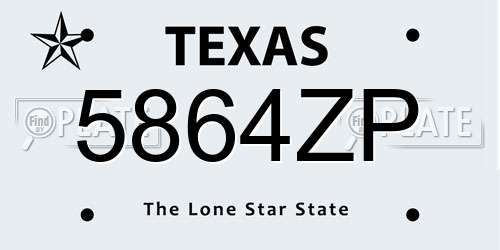 5864ZP Texas License Plate