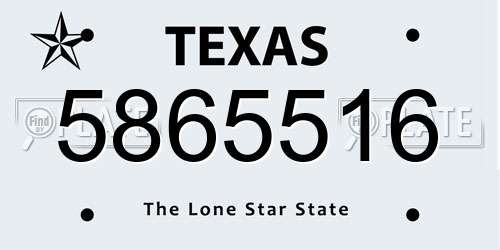 5865516 Texas License Plate