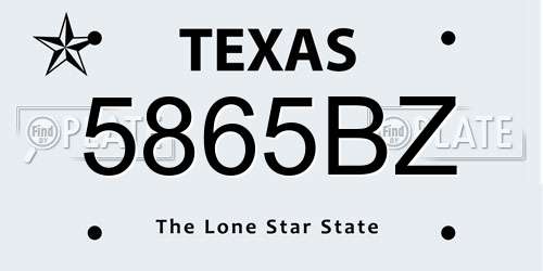 5865BZ Texas License Plate