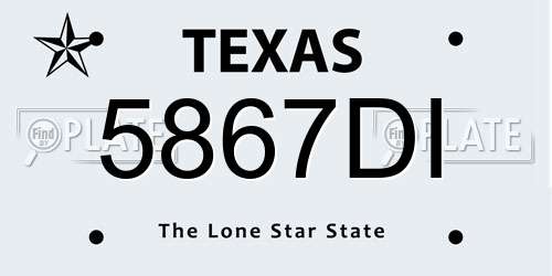 5867DI Texas License Plate