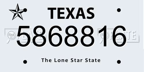 5868816 Texas License Plate